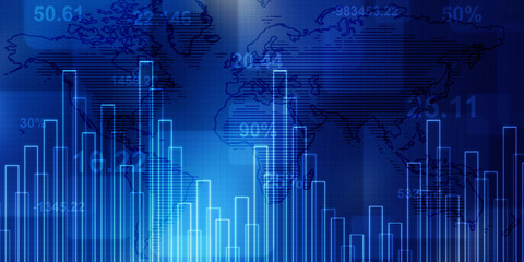 2d rendering Stock market online business concept. business Graph 