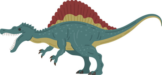恐竜のスピノサウルスのイラスト - obrazy, fototapety, plakaty