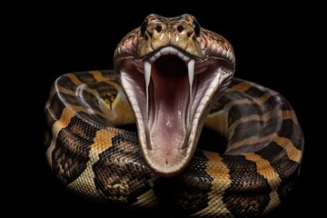 Obraz premium Python with its mouth open wid