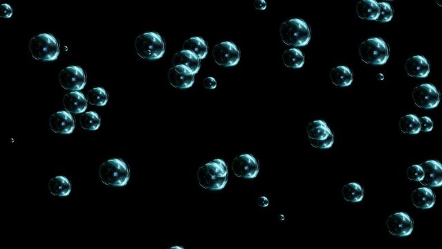 3D Motion Underwater bubbles cloud 4K 3D loop Animation backgrounds. Fast flowing blue bubbles mass. Air Bubble, Drink, Flow, Fresh, Ocean, Sea, Underwater, Water, Transparent