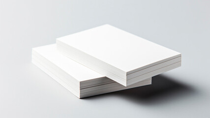 Stack of business cards isolated on white background. Mockup for branding identity. generative ai.