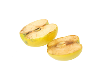 Fruit with mold, isolated on white background