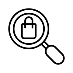 Search outline icon for commerce and shopping, ecommerce, magnifier, explore, zoom, shop, find logo