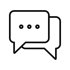 Naklejka premium Chat outline icon for conversation, communications, contact, and message logo