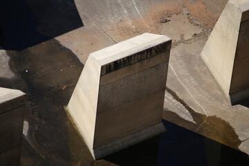 Rough Cement Wall Structure Outside Dam Spillway