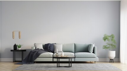 Modern Interior Design Background. Contemporary Living Room. Generative AI.