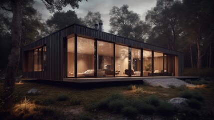 Fototapeta na wymiar Big luxury modern house exterior. Architecture design. AI generated