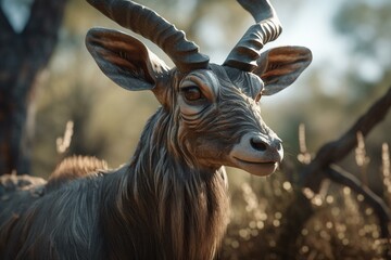 Naklejka na ściany i meble A charming kudu inspired by cartoons. Generative AI