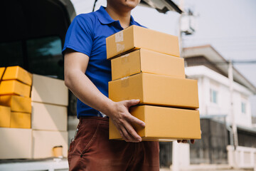 Business woman start up small business entrepreneur SME success .freelance woman working at home...