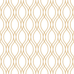 Luxury seamless pattern  with gold wavy line , ornamental repeat tile, luxury digital paper in vintage style isolated on transparent background, cut out, png, illustration.