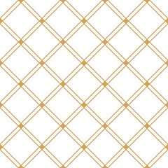 Ornamental semaless pattern diangonal gold line and square , vintage repeat tile isolated on transparent background, cut out, png, illustration.