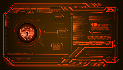 hud security on digital background, cyber.