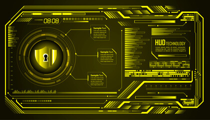 hud security on digital background, cyber.