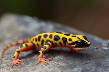Salamander with a brightly colored pattern on its skin