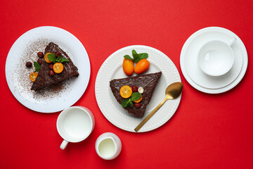 Tasty dessert - Chocolate cake, concept of delicious dessert