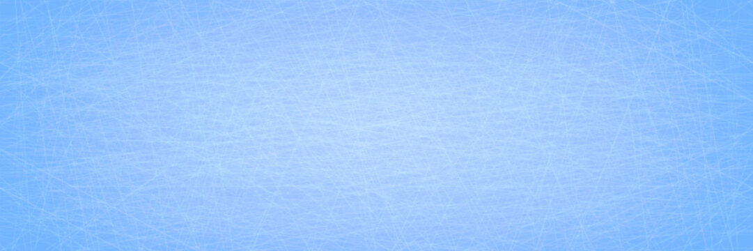 Ice hockey rink top vector backdrop. Winter frost surface illustration. Icy template texture. Overhead view background for hockey field, skating arena wallpaper. Blue and white light colors.