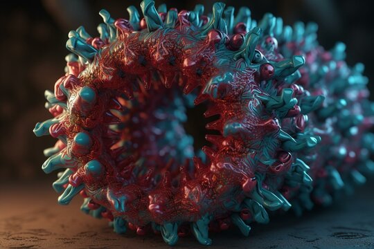 3D structure of the catalytic core domain of HIV-1 integrase viewed vertically in 4K resolution. Generative AI