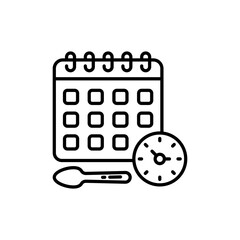 Eating Schedule icon in vector. Illustration