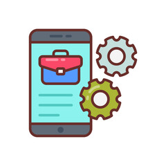 Mobile Work icon in vector. Illustration