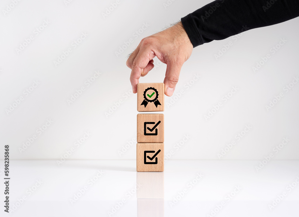 Poster goals achievement and business success. getting the things done in the checklist to achieve a certif