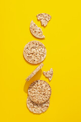 Concept of diet and healthy nutrition with crisp bread