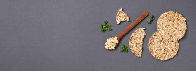 Concept of diet and healthy nutrition with crisp bread