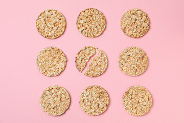 Concept of diet and healthy nutrition with crisp bread