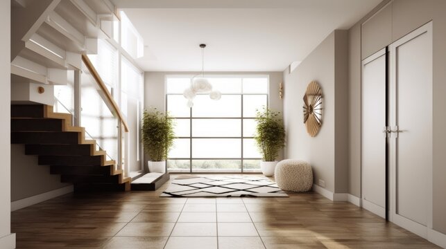 Stylish Interior Design Background. Modern Home. Generative AI.