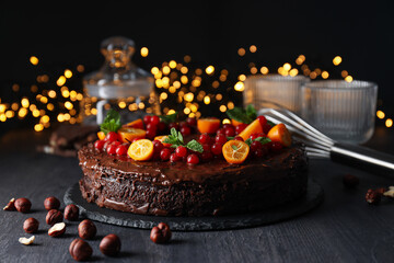 Tasty dessert - Chocolate cake, concept of delicious dessert