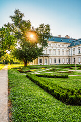 the Festetics Palace is located in the town of Keszthely, Zala, Hungary, near the Lake Balaton....