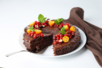 Tasty dessert - Chocolate cake, concept of delicious dessert