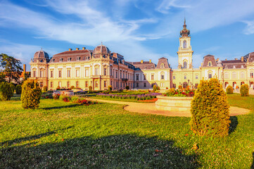 the Festetics Palace is located in the town of Keszthely, Zala, Hungary, near the Lake Balaton....