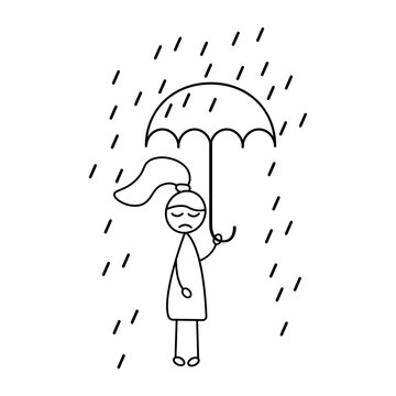 recommend clip art: sad girl in rain