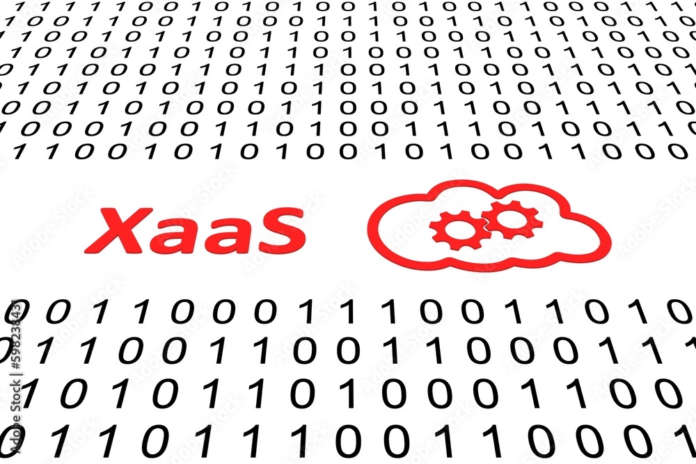 Poster xaas concept binary code 3d illustration