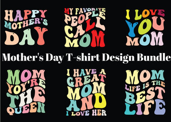 Mother's day typography t shirt design bundle