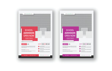 kids school admission flyer or Creative and modern online school kids education admission flyer poster template
