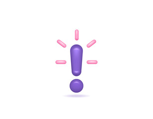 warning, notification, admonishment, and hint. symbol or icon of exclamation mark. 3D and realistic concept design. vector elements - obrazy, fototapety, plakaty