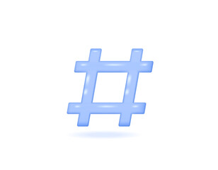 3d hashtags. symbols or icons. 3d and realistic design. vector elements