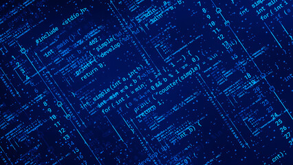 Coding programming developing typing script source languages symbols  project data software engineering IT technology computer abstract screen background. 3d rendering.