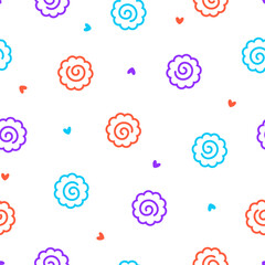 Seamless pattern with colorful outline narutomaki