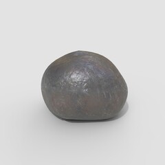 Circular Iron Ball Isolated In White Backgorund