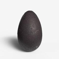Egg Shaped Rock Standing In Clear White Background