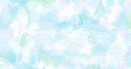 アルコールインク背景　寒色青水色