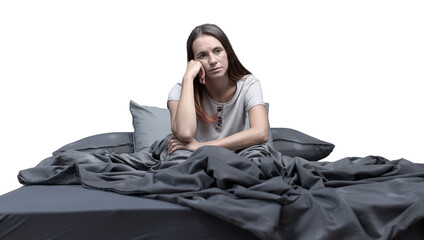 Stressed woman suffering from insomnia