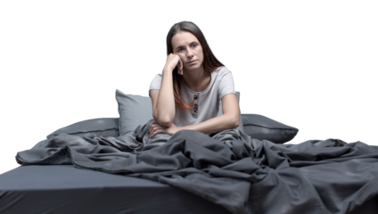 Stressed woman suffering from insomnia