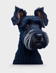 cute Kerry Blue Terrier dog portrait can be used as a sticker, generative AI
