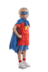 Little boy superhero isolated