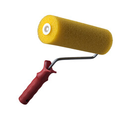 Yellow Paint roller on a isolated background