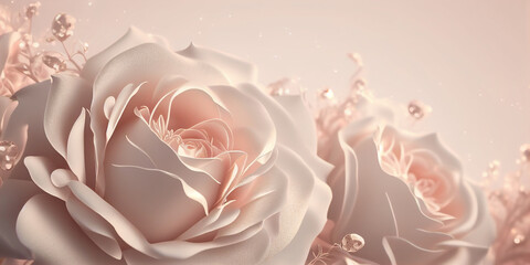 roses in soft pink color wedding design background - obrazy, fototapety, plakaty
