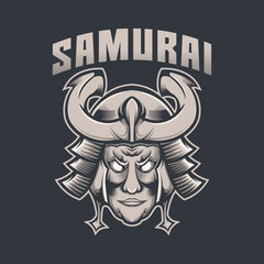Samurai warrior mask art